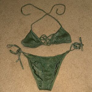 Triangl Green Glitter Bikini Set
